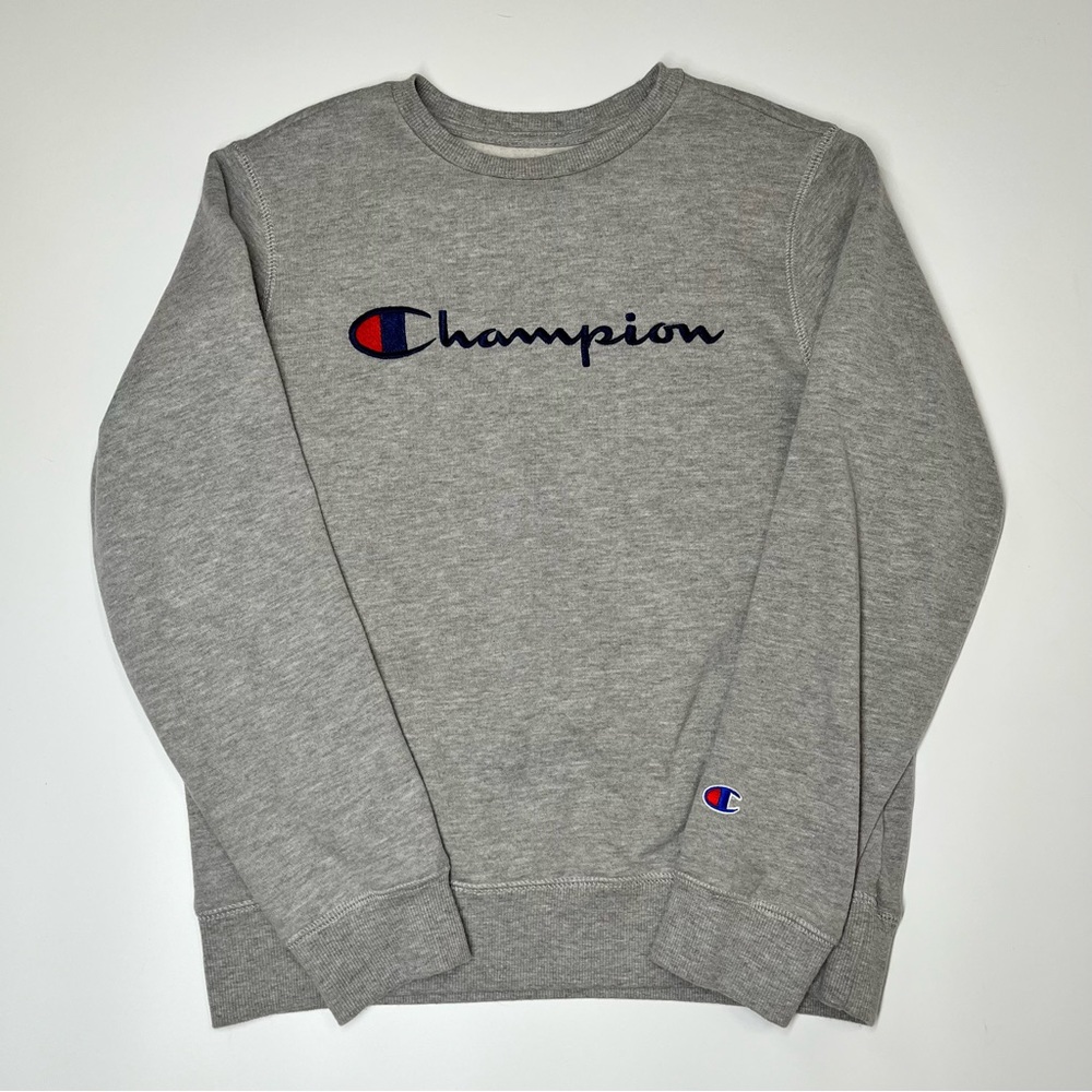 Champion Gray Crewneck Sweatshirt Boys XL Fits Women’s XS NWOT